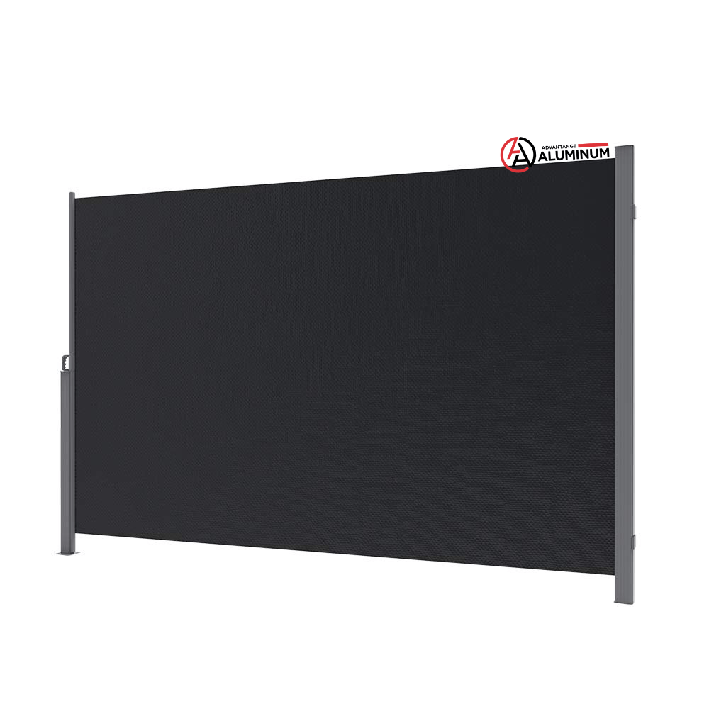 6′ x 10′ Retractable Privacy Wall – Black Polyester Fabric