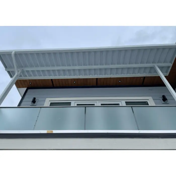 Aluminum patio cover with white frame