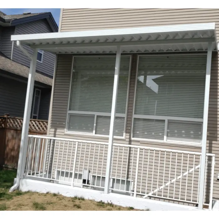 Aluminum patio cover with white frame