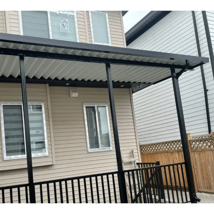 Aluminum patio cover with black frame