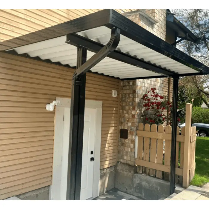 Aluminum patio cover with black frame