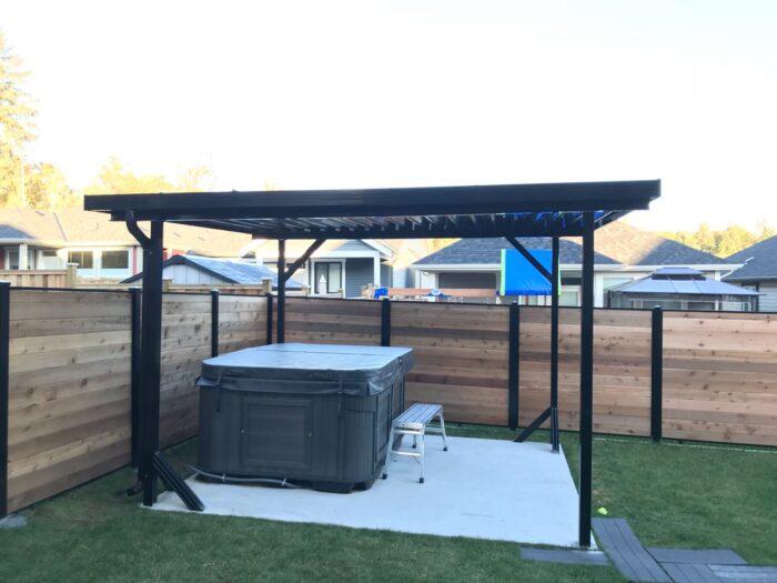 Free standing Aluminum patio cover with black frame