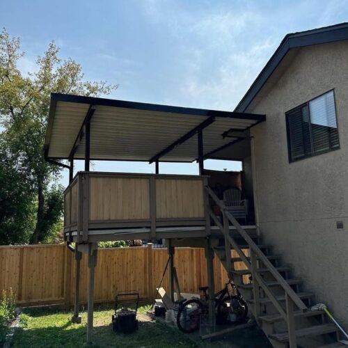 Aluminum patio cover with black frame