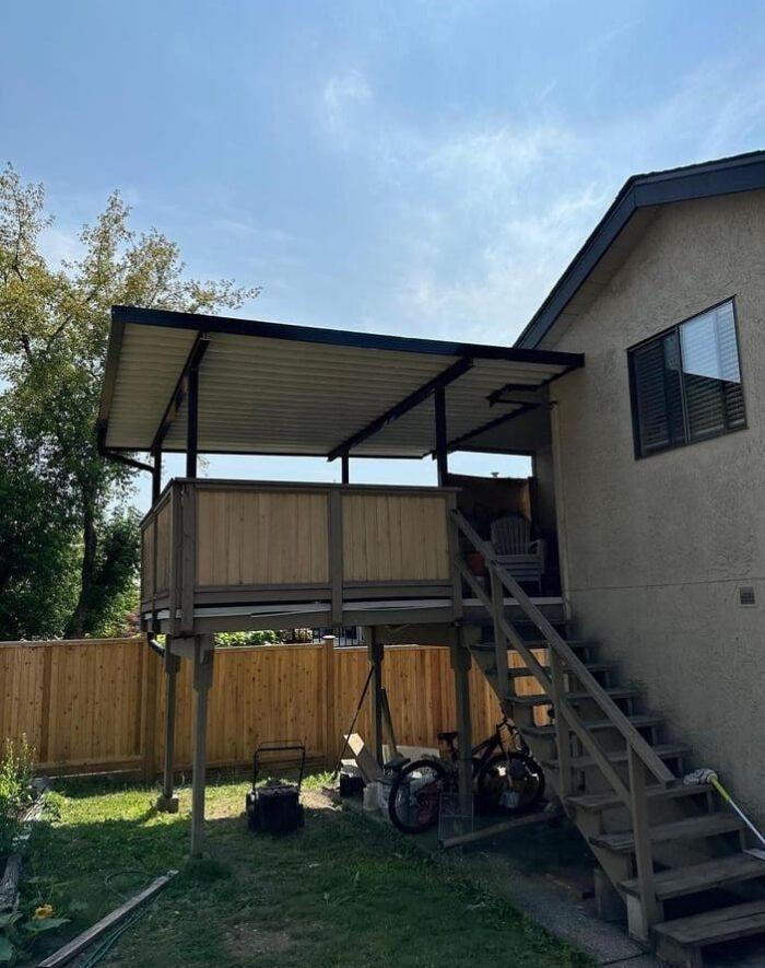 Aluminum patio cover with black frame